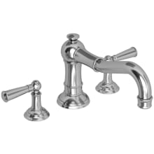Double Handle Deck Mounted Roman Tub Filler with Tub Spout and Metal Lever Handles from the Jacobean Collection