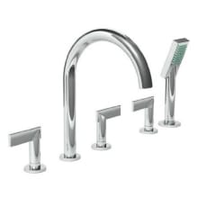 Priya Roman Tub Filler Faucet with Metal Lever Handles and Handshower