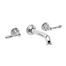 Ithaca Double Handle Wall-Mounted Lavatory Faucet with Metal Lever Handles - Less Valve