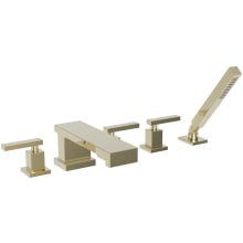 Skylar Double Handle Roman Tub Faucet with Hand Shower - Less Rough-in Valve