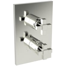Malvina Four Function Thermostatic Valve Trim Only with Dual Cross Handles, Integrated Diverter, and Volume Control - Less Rough In