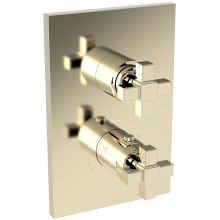 Malvina Four Function Thermostatic Valve Trim Only with Dual Cross Handles, Integrated Diverter, and Volume Control - Less Rough In
