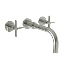 Tolmin 1.2 GPM Wall Mounted Widespread Bathroom Faucet with Cross Handles