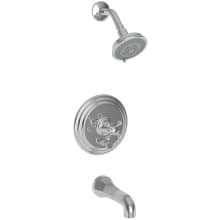 Astor Single Handle Tub and Shower Faucet Trim with Metal Cross Handle