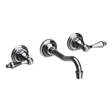 Chesterfield Double Handle Widespread Wall Mounted Lavatory Faucet with Metal Lever Handles