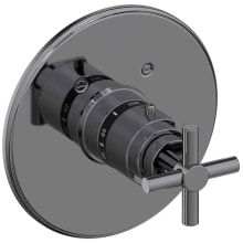 Single Handle Round Thermostatic Valve Trim with Metal Cross Handle from the East Linear and East Square Collections