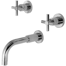 East Linear Wall Mounted Tub Filler with Metal Cross Handles
