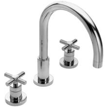 East Linear Double Handle Deck Mounted Roman Tub Filler with Metal Cross Handles