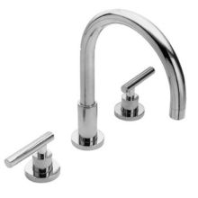 East Linear Double Handle Deck Mounted Roman Tub Filler with Metal Lever Handles