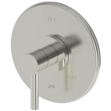 East Linear Collection Single Handle Round Pressure Balanced Shower Trim Plate Only with Metal Lever Handle