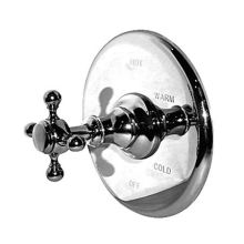 Victoria Collection Single Handle Round Pressure Balanced Shower Trim Plate Only with Metal Cross Handle