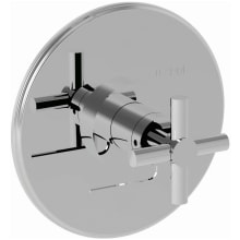 East Linear Collection Single Handle Round Pressure Balanced Shower Trim Plate Only with Metal Cross Handle