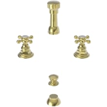 Double Handle Widespread Bidet Faucet with Vacuum Breaker and Metal Cross Handles from the Alveston, Astor and Chesterfield Collections