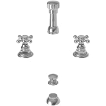 Double Handle Widespread Bidet Faucet with Vacuum Breaker and Metal Cross Handles from the Alveston, Astor and Chesterfield Collections