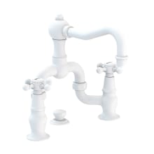 Chesterfield 1.2 GPM Widespread Bathroom Bridge Faucet with Metal Cross Handles and Pop-Up Drain