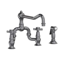Fairfield 1.8 GPM Double Handle Bridge Kitchen Faucet with Metal Cross Handles - Includes Side Spray