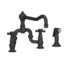 Fairfield 1.8 GPM Double Handle Bridge Kitchen Faucet with Metal Cross Handles - Includes Side Spray