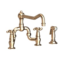 Chesterfield 1.8 GPM Double Handle Bridge Kitchen Faucet with Metal Cross Handles - Includes Side Spray