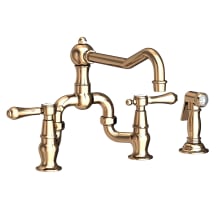 Chesterfield 1.8 GPM Double Handle Bridge Kitchen Faucet with Metal Lever Handles - Includes Side Spray