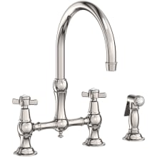 Fairfield 1.8 GPM Widespread Bridge Kitchen Faucet - Includes Side Spray