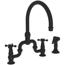 Chesterfield 1.8 GPM Bridge Kitchen Faucet with Metal Lever Handles - Includes Side Spray