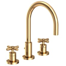 East Linear Double Handle Widespread Lavatory Faucet with Metal Cross Handles