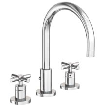 East Linear Double Handle Widespread Lavatory Faucet with Metal Cross Handles