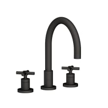 East Linear Double Handle Widespread Kitchen Faucet with Metal Cross Handles