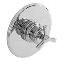 Miro Collection Single Handle Round Pressure Balanced Shower Trim Plate Only with Metal Spoke Handle