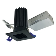 M2 LED Canless Recessed Fixture 2" Square Baffle Trim - IC Rated and Airtight - 2700K - 850 Lumens