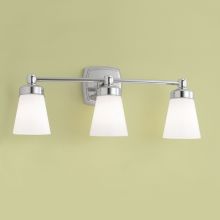 Soft Square 9" Tall 3 Light Bathroom Vanity Light with White Glass Shades
