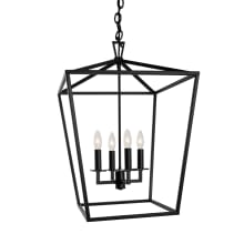 Cage 18" Wide 4 Light Pendant with Steel Cage