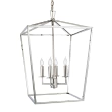 Cage 18" Wide 4 Light Pendant with Steel Cage