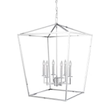 Cage 6 Light 24" Wide Candle Style Chandelier with Steel Cage
