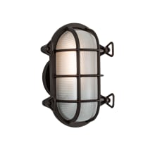 Mariner Single Light 10" Tall Outdoor Wall Sconce with White Glass Shade