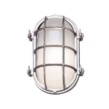Mariner Single Light 10" Tall Outdoor Wall Sconce with White Glass Shade