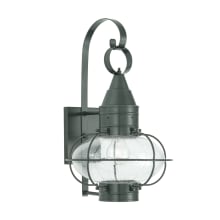 Classic Onion Single Light 19" Tall Outdoor Wall Sconce with Glass Shade