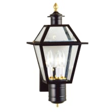 Lexington 3 Light 18" Tall Outdoor Wall Sconce with Clear Glass Shade