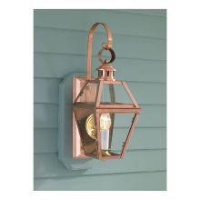 Old Colony Copper Single Light 22" Tall Outdoor Wall Sconce with Clear Glass Shade