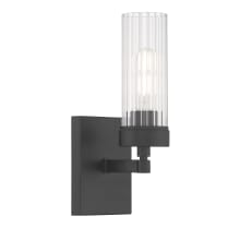 Lida 12" Tall Bathroom Sconce with Fluted Glass Shade