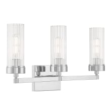 Lida 3 Light 21" Wide Vanity Light with Fluted Glass Shades