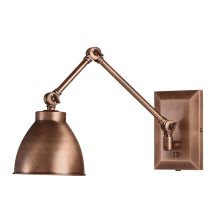 Maggie Single Light 7" Tall Swing Arm Wall Sconce with Bronze Metal Shade