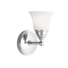 Sophie 9" Tall Single Light Bathroom Sconce with White Glass Shade