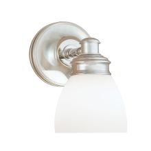 Spencer 9" Tall Single Light Bathroom Sconce with White Glass Shade