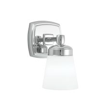 Soft Square 9" Tall Single Light Bathroom Sconce with White Glass Shade