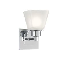 Matthew 9" Tall Single Light Bathroom Sconce with White Glass Shade
