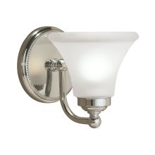 Soleil 8" Tall Single Light Bathroom Sconce with White Glass Shade
