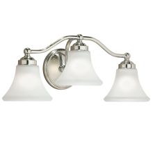 Soleil 10" Tall 3 Light Bathroom Vanity Light with White Glass Shades