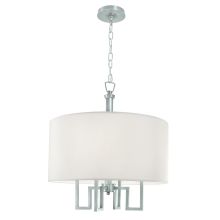 Maya 4 Light 20" Wide Chandelier with White Shade