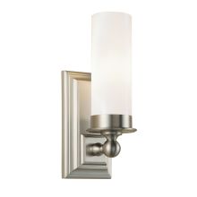 Richmond 12" Tall Single Light Bathroom Sconce with White Glass Shade
